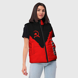 Женский жилет СССР место рождения краски, цвет: 3D-красный — фото 2