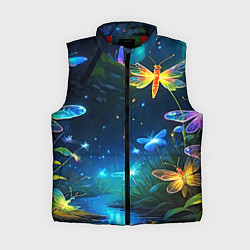 Женский жилет Сказочный лес - бабочки, цвет: 3D-красный