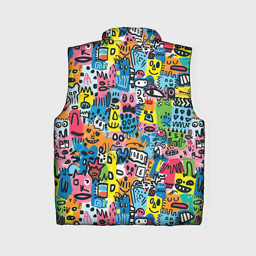 Женский жилет Весёлые лица абстрактные / 3D-Красный – фото 2