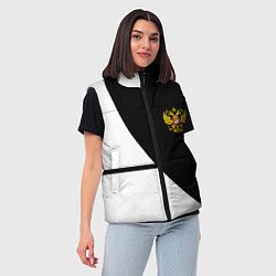 Женский жилет Герб РФ текстура спорт, цвет: 3D-светло-серый — фото 2