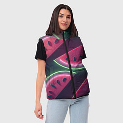 Женский жилет Дольки арбуза неон, цвет: 3D-светло-серый — фото 2