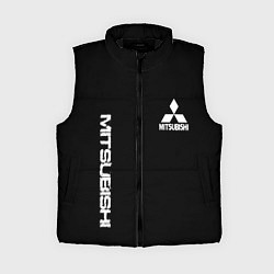 Женский жилет Mitsubishi logo white auto, цвет: 3D-черный