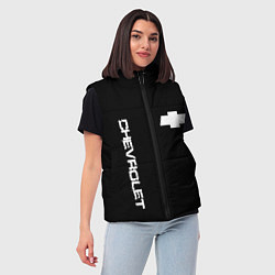 Женский жилет Chevrolet white logo auto, цвет: 3D-черный — фото 2