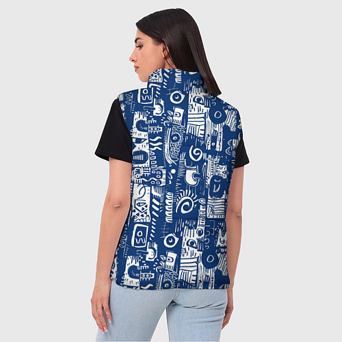 Женский жилет Маски туземные абстракция / 3D-Светло-серый – фото 4