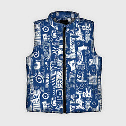 Женский жилет Маски туземные абстракция, цвет: 3D-светло-серый