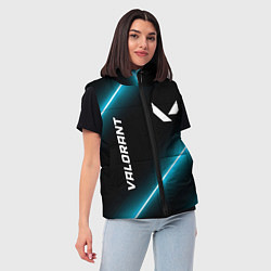Женский жилет Valorant неоновые лампы, цвет: 3D-черный — фото 2
