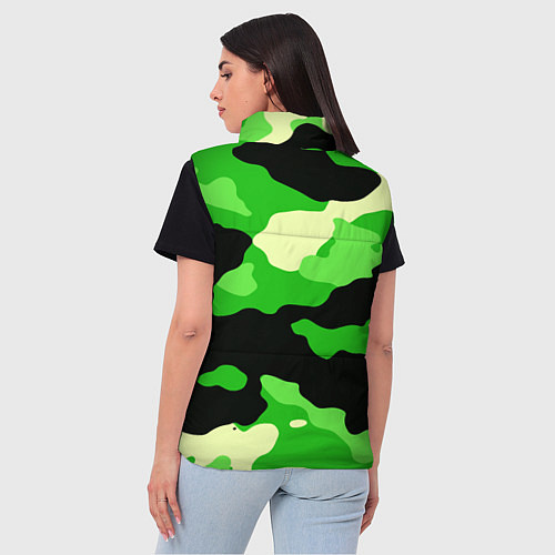 Женский жилет Зелёный камуфляж текстура / 3D-Светло-серый – фото 4