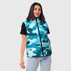 Женский жилет Военная текстура камуфляжа, цвет: 3D-красный — фото 2