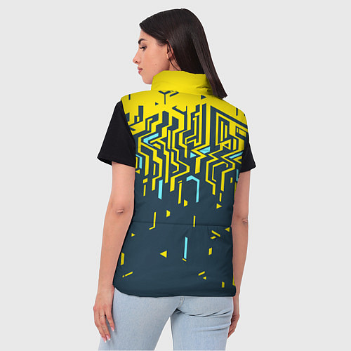 Женский жилет Яркий абстрактный геометрический рисунок для спорт / 3D-Светло-серый – фото 4