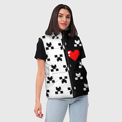 Женский жилет Minecraft pattern love, цвет: 3D-светло-серый — фото 2