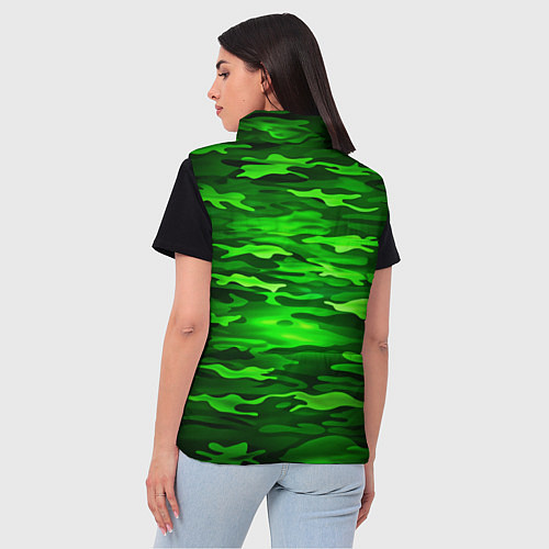 Женский жилет Зелёные водоросли-камуфляж / 3D-Светло-серый – фото 4