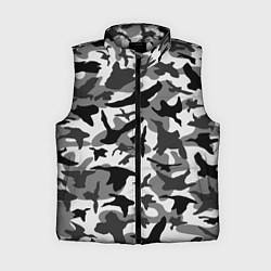 Женский жилет Камуфляж птицы чёрный, цвет: 3D-светло-серый