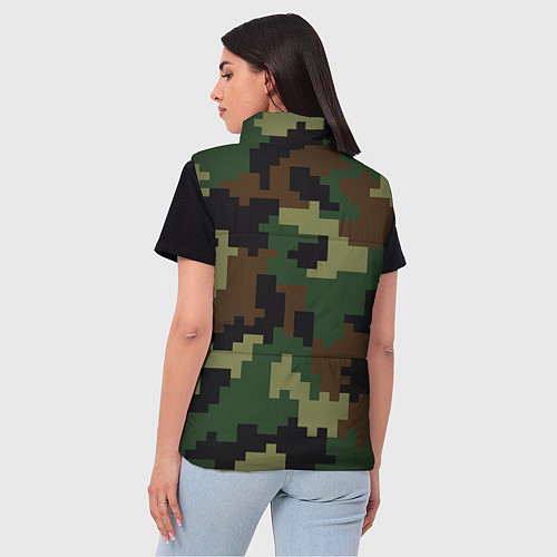 Женский жилет Камуфляж хаки текстура / 3D-Светло-серый – фото 4