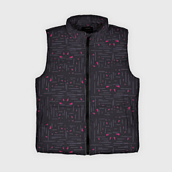 Женский жилет Розовые треугольники на темном, цвет: 3D-черный