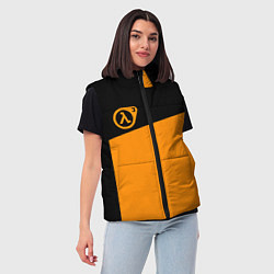 Женский жилет Half life orange game, цвет: 3D-черный — фото 2
