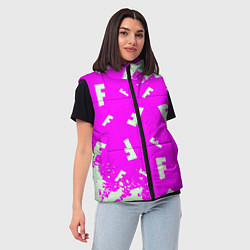 Женский жилет Fortnite pattern pink, цвет: 3D-светло-серый — фото 2