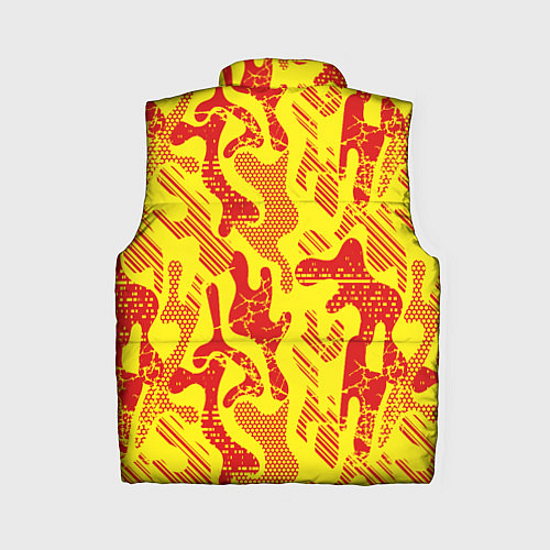 Женский жилет Абстракция красный рисунок на желтом фоне / 3D-Красный – фото 2