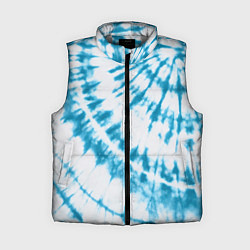 Женский жилет Тай-дай бело-синий
