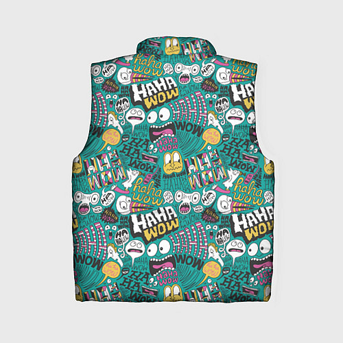 Женский жилет Ха-ха ничего себе - паттерн с рожицами / 3D-Красный – фото 2