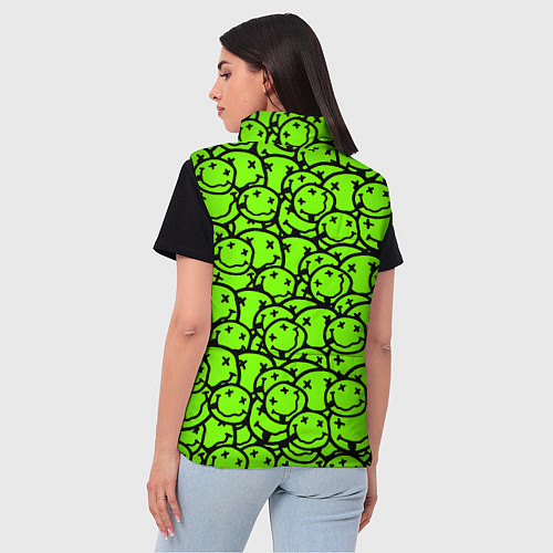 Женский жилет Nirvana green logo smile / 3D-Светло-серый – фото 4