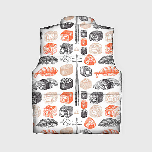 Женский жилет Орнамент суши паттерн / 3D-Красный – фото 2