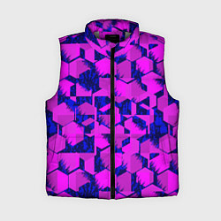 Женский жилет Абстракция темно фиолетовый геометрический фон, цвет: 3D-светло-серый