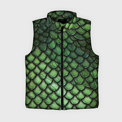 Женский жилет Зеленые чешуйки, цвет: 3D-черный
