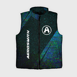 Женский жилет Aerosmith glitch blue, цвет: 3D-черный