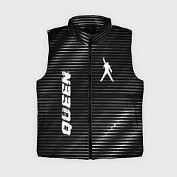 Женский жилет Queen metal rock lines, цвет: 3D-черный