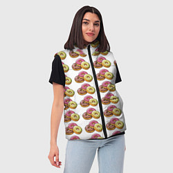 Женский жилет Пончики-фастфуд паттерн, цвет: 3D-светло-серый — фото 2