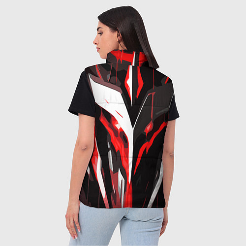 Женский жилет Красно-белый абстрактный демонический шлем / 3D-Светло-серый – фото 4