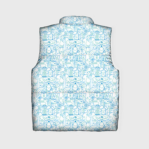 Женский жилет Дудл - паттерн звери рисованные лайнарт / 3D-Красный – фото 2