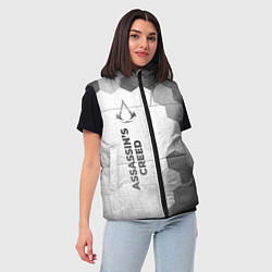 Женский жилет Assassins Creed - white gradient по-вертикали, цвет: 3D-черный — фото 2