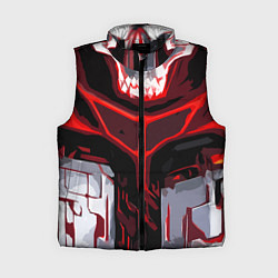 Женский жилет Red stripes on a black and white background, цвет: 3D-черный