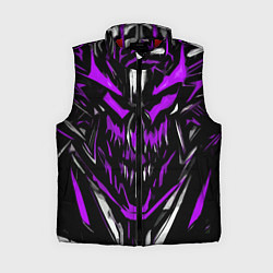 Женский жилет Фиолетово-белое абстрактное лицо на чёрном фоне, цвет: 3D-красный