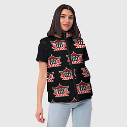 Женский жилет Буддистские символы - японские атрибуты, цвет: 3D-черный — фото 2