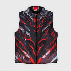 Женский жилет Красные адские полосы на чёрном фоне, цвет: 3D-черный