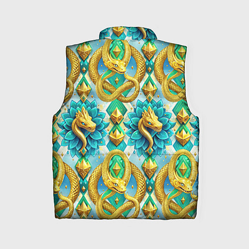 Женский жилет Золотистые змеи и цветы / 3D-Красный – фото 2