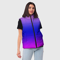 Женский жилет Неоновая градиент абстракция, цвет: 3D-черный — фото 2