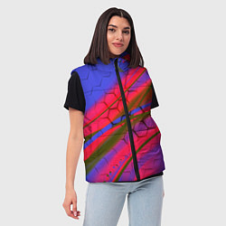 Женский жилет Неоновая броня соты, цвет: 3D-светло-серый — фото 2