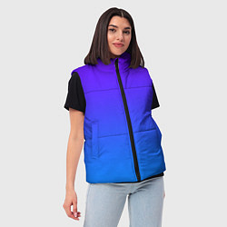 Женский жилет Фиолетово синий градиент, цвет: 3D-светло-серый — фото 2