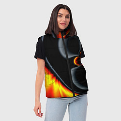 Женский жилет Фрактальный узор абстракция, цвет: 3D-черный — фото 2