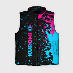 Женский жилет Kuromi - neon gradient по-вертикали, цвет: 3D-черный