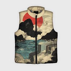 Женский жилет Ретро пейзаж в Японском стиле, цвет: 3D-светло-серый