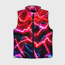 Женский жилет Неоновые космические разряды - нейроарт, цвет: 3D-красный