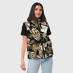 Женский жилет Герои вселенной Майнкрафт, цвет: 3D-черный — фото 2