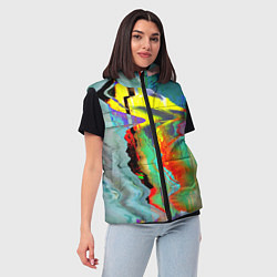 Женский жилет Текстура глитч краски, цвет: 3D-красный — фото 2