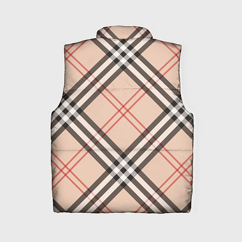 Женский жилет Стильная клетка - шотландка, крупно / 3D-Красный – фото 2