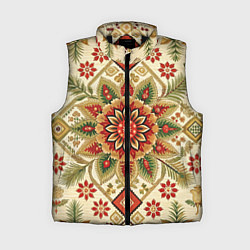Женский жилет Стиль советского ковра узоры и орнамент, цвет: 3D-черный