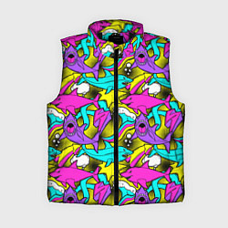 Женский жилет Цветные акулы паттерн